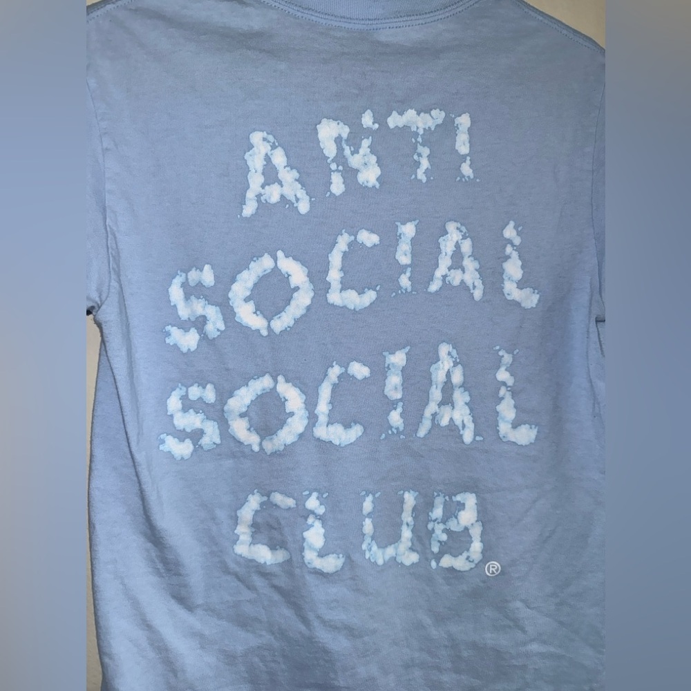 Anti Social Social Club Partly Cloudy Tee 'Blue' $80 Rare Size Small - Picture 9 of 10